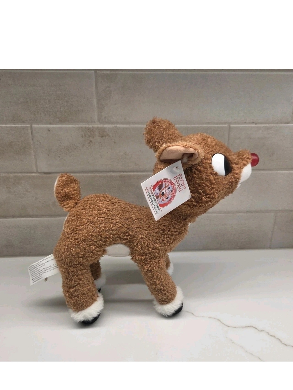 2004 New Adventures Sing N Glow Rudolph Battery Operated Plush 11" With Tag